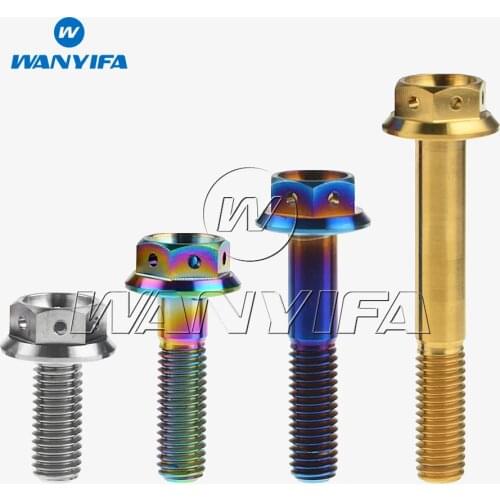 Wanyifa M8 Titanium Bolts 20 25 30 35 40 45 55mm Flange Head Hexagon Socket Screws for Motorcycle