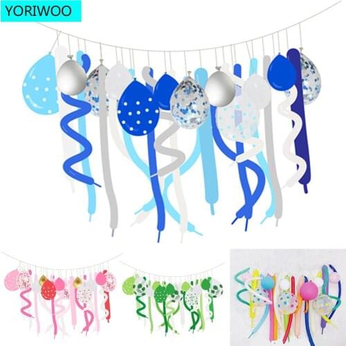 YORIWOO 30pcs Latex Balloon Confetti Happy Birthday Party Decorations Kids Oh Baby Shower Boy Girl Gender Reveal Party Supplies