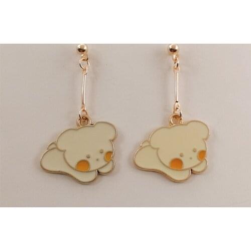New ladies cute dog earrings, enamel dog alloy pendant earrings jewelry