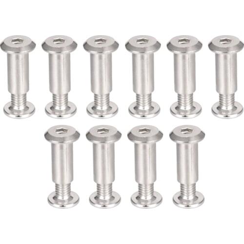 Uxcell Hex Socket Screw Post Binding Binder Leather M6x10mm Zinc Plated 10 Sets mainly to combine connect and fix cabinet