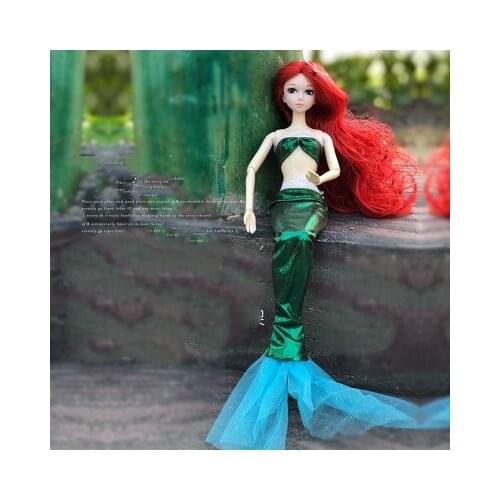 1/6 12'' 14 joints Doll Toy Baby Kid Doll with Fish Tail