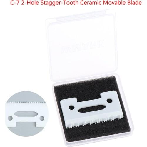 1PCS 2 Hole Stagger Tooth Ceramic Movable Blade Cordless Clipper Replaceable Blade