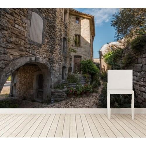 Stone house city building photo 3d wallpaper mural papel de parede,living room tv sofa wall bedroom wall papers home decor