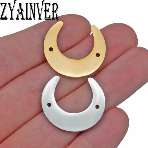 5Pcs/Lot Stainless Steel Gold Crescent Moon Horns Trinkets Pendant Charms Connectors Diy Handmade Necklace Jewelry Making Gifts