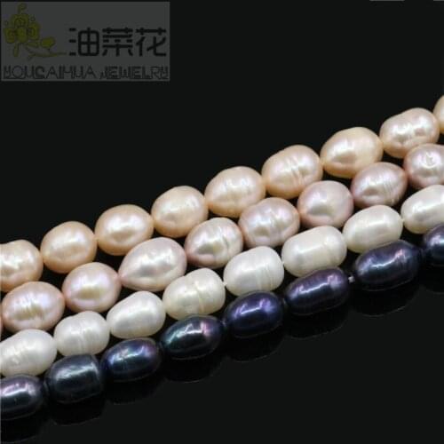 7-8mm White Purple Yellow Rice Shape Natural Fresh Water Pearl Loose Beads Jewelry Making Design Accessory For Necklace Bracelet