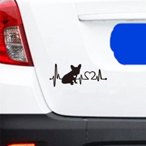 Car Sticker And Decals Heartbeats Puppy Car Bumper Waterproof Stickers Car Styling Decoration Door Body Window Stickers