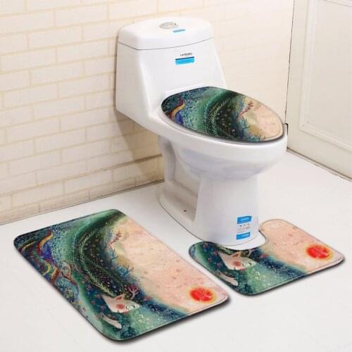 3D painted childrens pattern Floor mat Carpet Carpet in the bathroom Toilet mat For bath For bathroom Carpets bathroom mat set