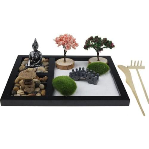 Long Lasting Desktop Decoration Zen Garden Sand Table Buddha Statue for Porch