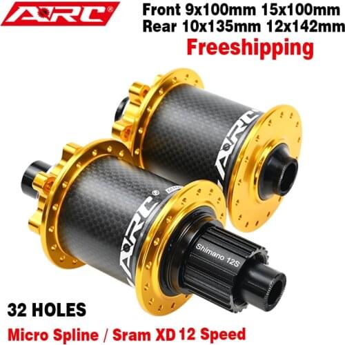 ARC Mountain Bike Hub 32 Holes Carbon Fiber 6 Pawls 114 Clicks Cycling Wheel Bike Hub Micro Spline 12 Speed / Sram XDR 12 Speed