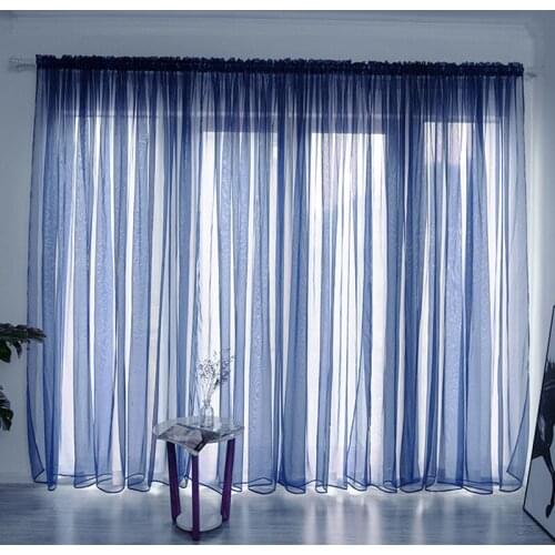 European Style Tulle Curtains For Living Room Modern Window Screening Solid Door Curtains Drape Panel Sheers