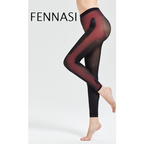 FENNASI Womens Tights Pressure Sleep Socks Thin Section Black Nine-Point Belly Pants Are Thin Body Shaping Pants