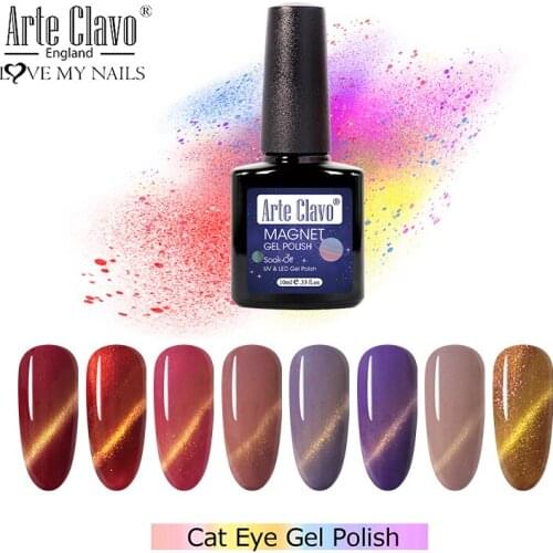 Arte Clavo Cat Eye Gel Nail Polish Glitter 3D Effect Magnet Stick UV LED Soak Off Gel Varnish Nail art Manicure Christmas Gift