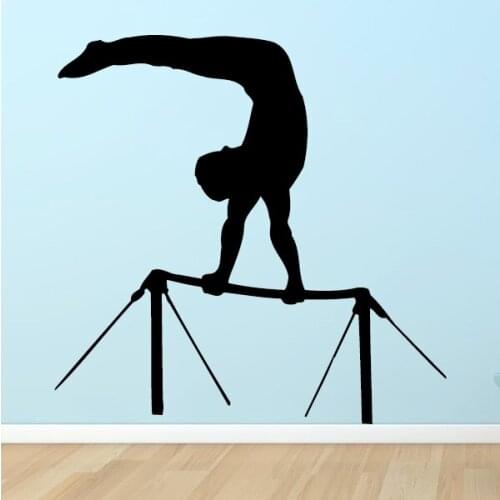 Gymnastics High Bar Wall Stickers Sports Style Wall Decals For Studio Removable Vinyl Gymnast Room Decoration Gym Stickers H246