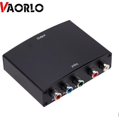 HDMI-compatible to RGB Component Converter 1080P HD 5 RCA YPbPr Video + R/L Audio Converter Adapter for TV PC with EU US Plug