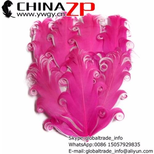 CHINAZP Factory 50pcs/lot Selected Top Quality Dyed Bubblegum and White Nagorie Curled Goose Pad Headband Feathers