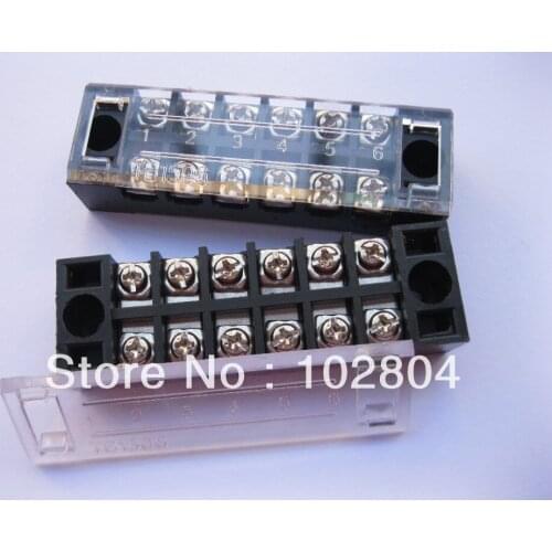 50 Pcs 600V 15A TB1506 Terminal Block Double Row 6 Position Pitch 9.0mm