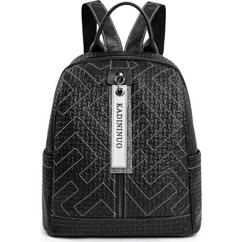 QINRANGUIO High Quality Genuine Leather Backpack Women School Backpack For Teenager Girls Fashion Women Backpack 2020