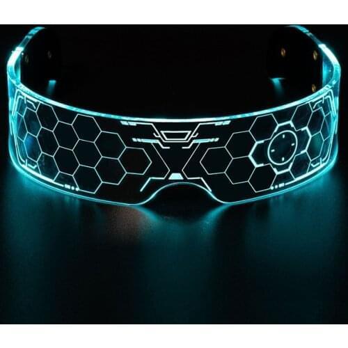 Colorful CyberINGS Punk Beehive LED Glasses EL Wire Neon Party Luminous Light Up Glasses Rave Costume Party Decor Toys Kids Gift