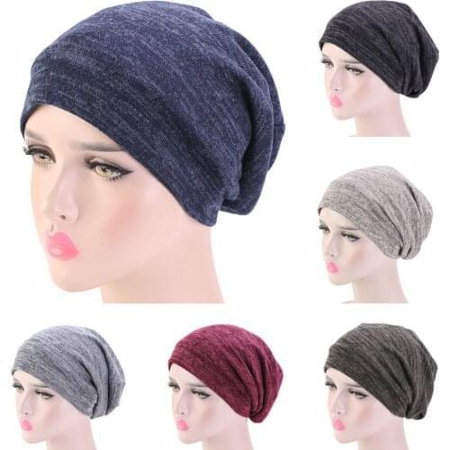 Unisex Women Men Ski Chemo Cap Hat Turban Baggy Beanie Satin Lined Night Sleep Cap Hair Care Bonnet Hair Loss Hat Winter Warm