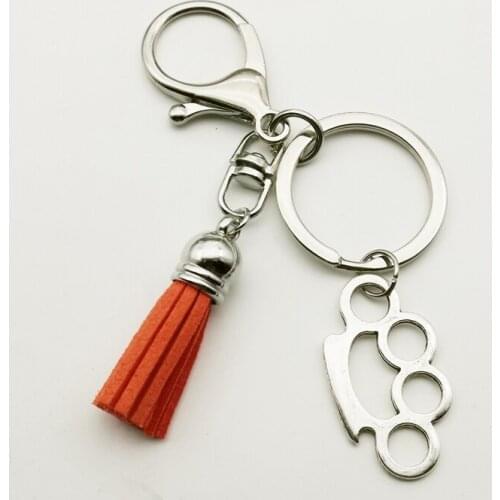 Fashion Seven-color Tassel Pendant Keychain Tiger Finger Mini Charm Creative Jewelry Women Gift Event Souvenir Cute Keyring Bag