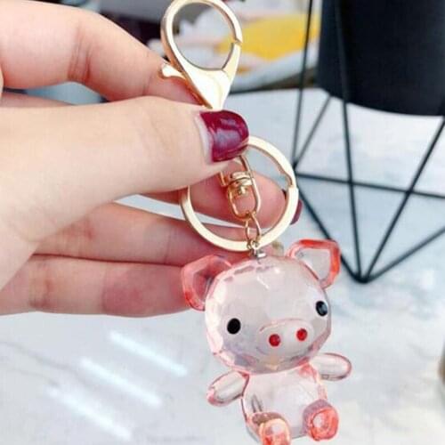 Cartoon Acrylic Keychain Creative Piggy Men And Women Car Bag Key Chain Ring Pendant