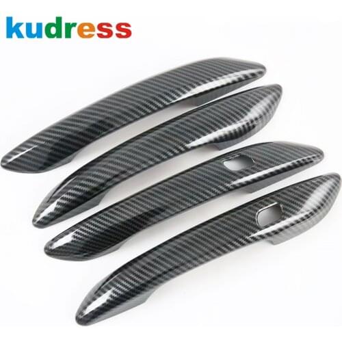 For Hyundai Elantra 2021 2022 Carbon Fiber Door Handle Cover Trim Decoration Frame Covers Sticker Car Styling Accessories