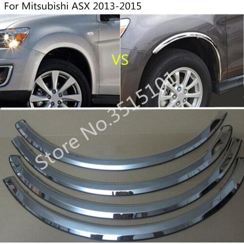 Car Base Cover Head Front Spoiler Side Triangle Wheel Eyebrow Trim Hoods 4pcs For Mitsubishi ASX 2013 2014 2015