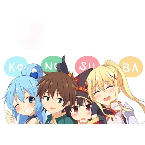 Konosuba Aqua Car Stickers Waterproof Bumper Window Custom Printing Scratch-proof Decal Decoration Apply To Car Window Laptop