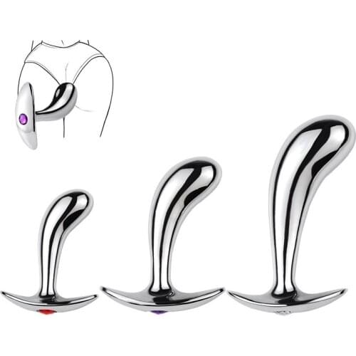 Underwear outdoor small large size metal anal beads jewel diamond butt plug dildo vaginal insert sex toy for men women