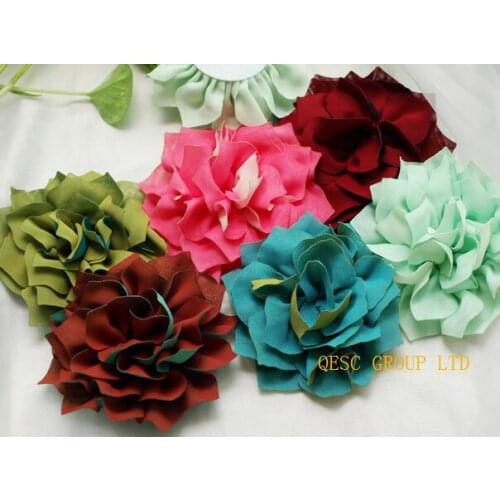 NEW FREE SHIPPING. 10cm chiffon flower fascinator hair accessories hand-made flower Corsage with hair clip.6 colors