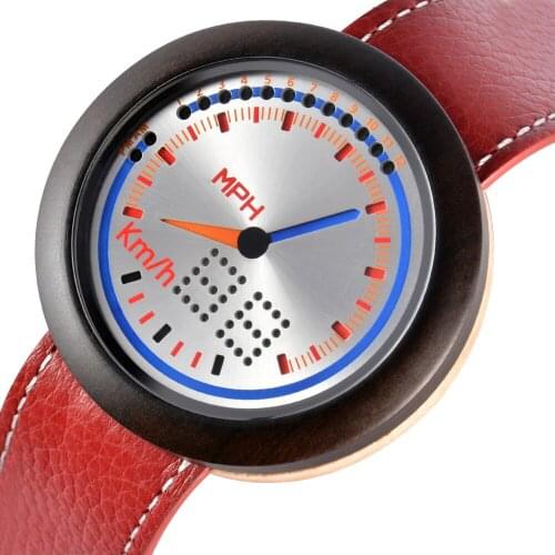 New Fashion Wooden Watch Outdoor Sports Mens Electronic Wristwatch LED Display Digital Wood Leather Band Watches for Men Women