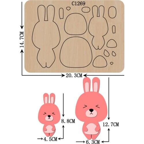 New rabbit Wooden die Scrapbooking C-1269 Cutting Dies Multiple sizes