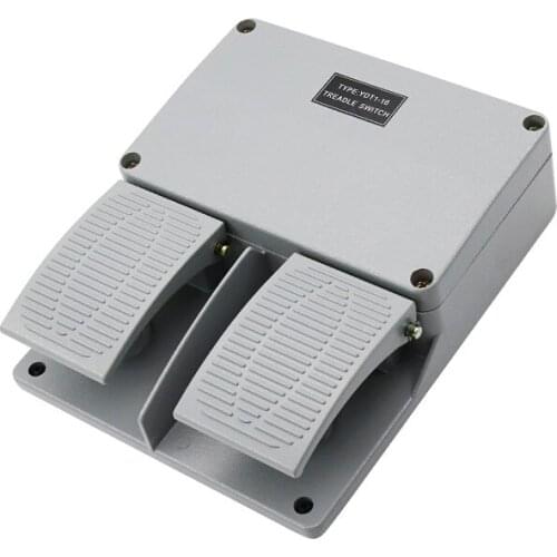 Foot switch YDT1-16 aluminum shell gray double pedal switch machine tool accessories switch