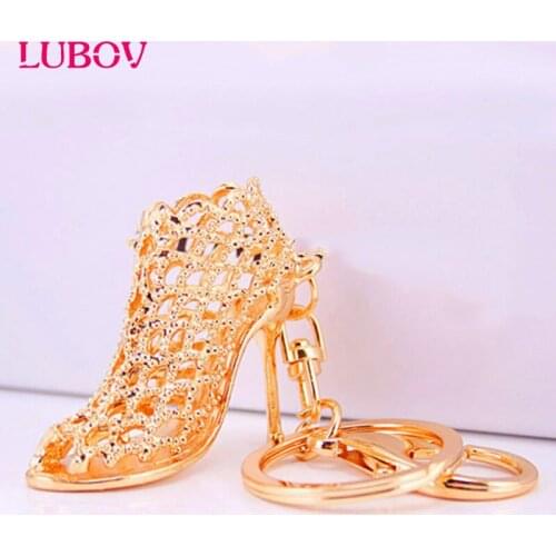Gifts High Heel Keychains stone Shoe Keyring cute Women Handbag key holder Girl Bag Pendant Jewelry Christmas party