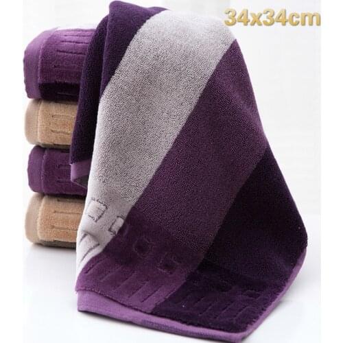 Square 34cm Cotton Dark Striped Hand Towel Not Lint Quality Handkerchief Cleaning Towel Out To Childrens Health Portable Gift