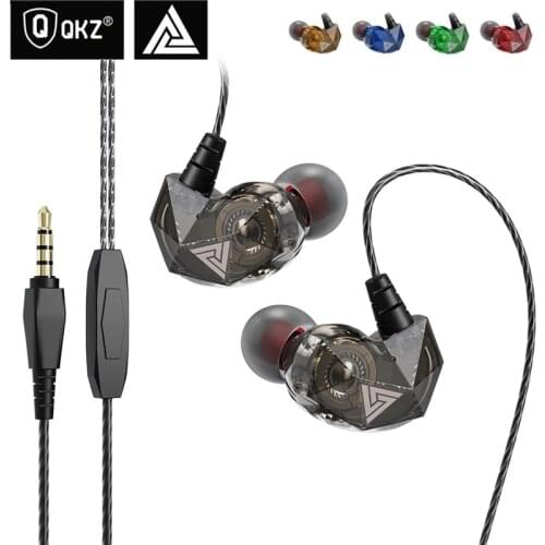 QKZ AK2 Sport in-ear Diamond Wired Earphones Bass Headset For Smartphone Android MP3/MP4 3.5mm Earbuds Earphone With Microphone