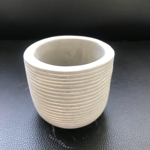 Multiple Transverse Stripes Pattern Clay Pot Silicone Mold Retro Succulent Planter Round Simplicity Cement Flowerpot Molds