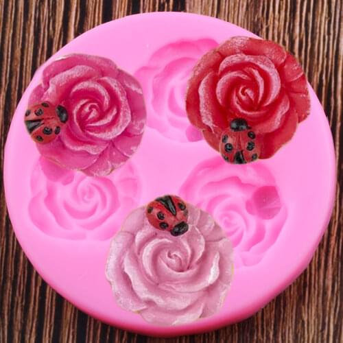Rose Flower Silicone Mold Wedding Cupcake Topper Fondant Cake Decorating Tools DIY Cookie Baking Candy Clay Chocolate Moulds