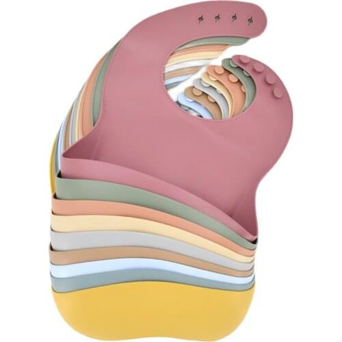 Silicone Baby Bib Waterproof Infant Bibs Newborn Feeding Cloth Toddle Adjustable Silicone Saliva Towel Drooling Baby Scarf