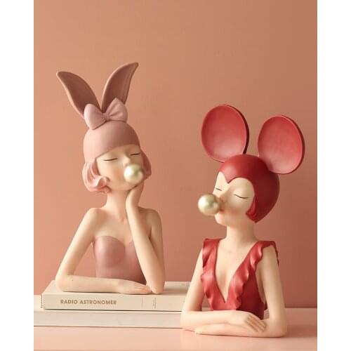 Light Luxury Modern Fashion cosplay Girl Desktop Home Decoration decor Creative Living Room TV Cabinet sculpture Birthday Gift