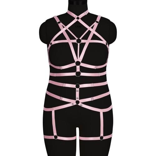 2Pc Harness For Women Erotic Lingerie Set Exotic Apparel Accessories Punk Clothing Costume Plus Size Busty Garters Belt Bondage
