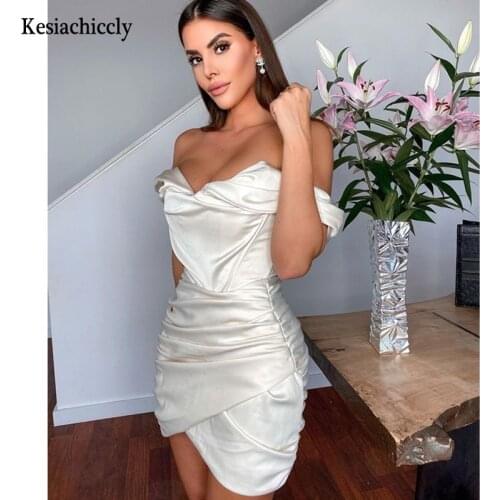 Kesiachiccly Off Shoulder Backless Sexy Dresses Women Mini Summer Dress Pink Strapless Bodycon Night Club Party Dress Vestidos
