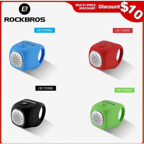 ROCKBROS Electric Cycling Bell 90 dB Horn Rainproof MTB Bicycle Handlebar Silica Gel Shell Ring Bike Bell Bicycle Accessories