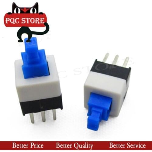 10PCS 7*7mm 6PIN self-locking switch, push button switch, key switch 7*7 lock switch, multimeter switch