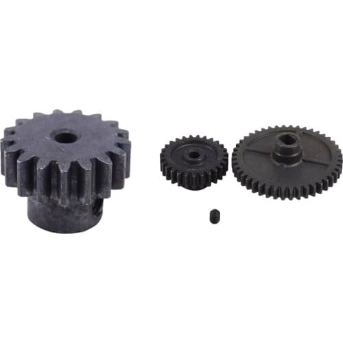 2 Set RC Car Part: 1 Set 17T Motor Gear Spare Parts Pinion Gear & 1 Set Metal Reduction Gear Motor Gear