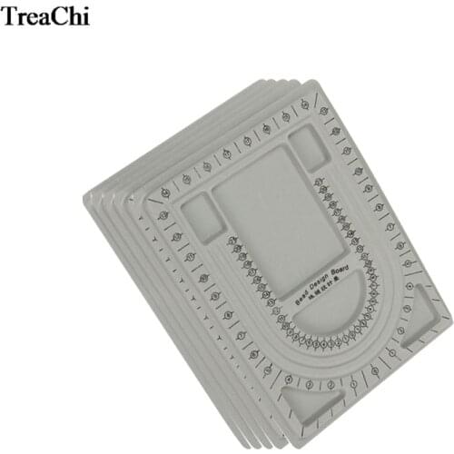 5Pcs/Lot Flocked Creative Bead Stringing Board Necklace Bracelet Chain Craft Design Organizer Board DIY Craft Beading Tool Tray