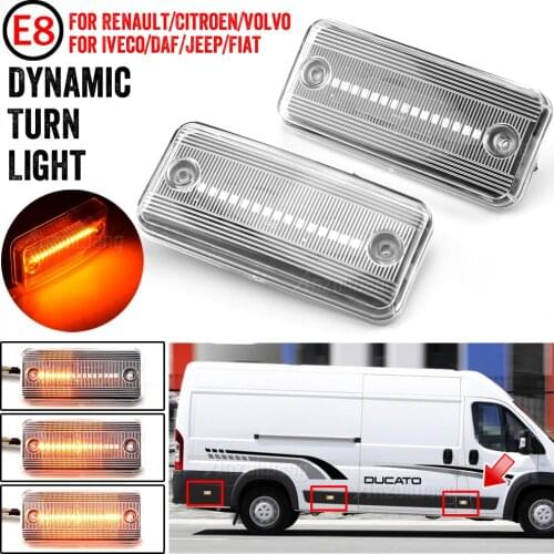 6pcs LED Side Marker Light Lamp For Fiat Ducato Citroen Relay Peugeot Boxer Renault Magnum Midliner Volvo FE FL Man Iveco Daily