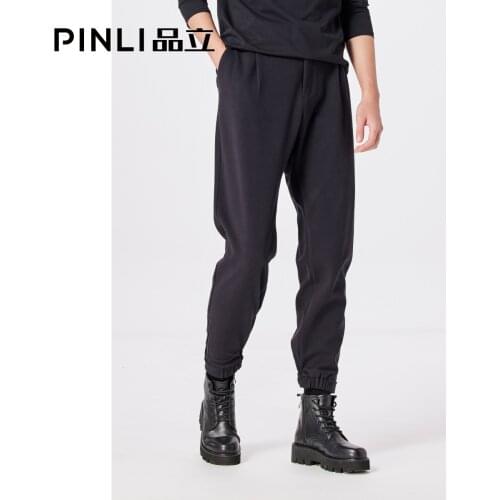 Free Shipping Unique Pinli 3 Colors 2021 autumn new mens black imitation woolen material army green casual pants B213117042
