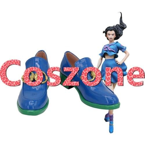 JoJos Bizarre Adventure Yamagishi Yukako Blue Cosplay Shoes Boots Halloween Carnival Cosplay Costume Accessories
