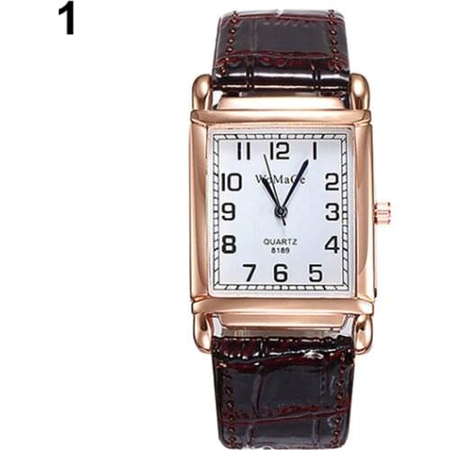 Unisex Simple Design Watch Men Women Fashion Faux Leather Band Square Dial Quartz Analog Casual Wrist Watches часы мужские reloj